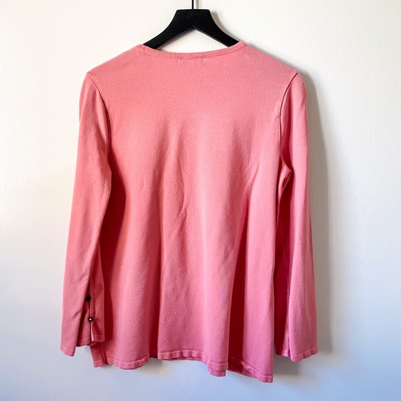Alfani Coral/Pink Button Wrist Detail Pullover Sweater Women’s Medium - Picture 2 of 8